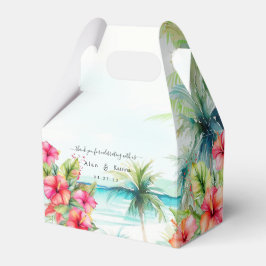 Caixinha De Lembrancinhas Tropical Beach Hibiscus Favor Box