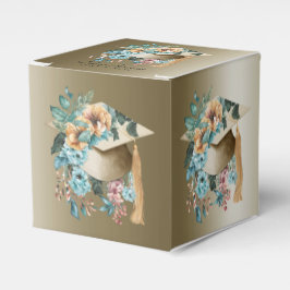 Caixinha De Lembrancinhas Tropical Floral Graduação Hat e Partido Tassel