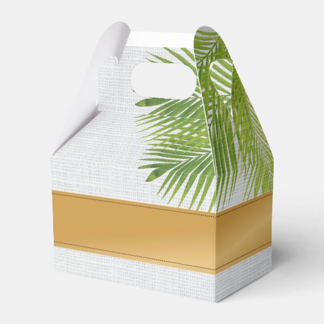 Caixinha De Lembrancinhas Tropical Palm Leaf Gable Box (Frente)