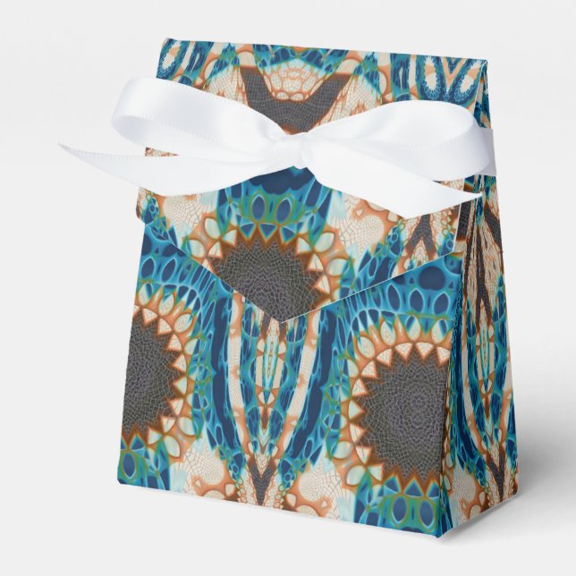 Caixinha De Lembrancinhas Turquesa Dourada Sun Sudoeste Arte (Frente)