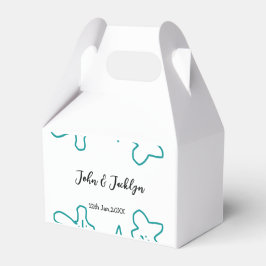 Caixinha De Lembrancinhas Turquoise blue wedding couple name date flstylish 