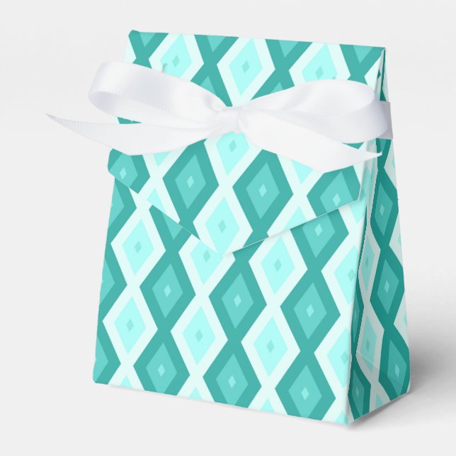 Caixinha De Lembrancinhas Turquoise diamond pattern (Frente)