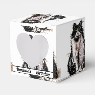 Caixinha De Lembrancinhas Tuxedo Cat Black Birthday Cats Cake Favor Box