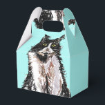 Caixinha De Lembrancinhas Tuxedo Cat Black White Cats Aniversário Turquoise<br><div class="desc">Tuxedo Cat Black White Cats Birthday Turquoise Cake Box. Um produto glorioso feito de minhas pinturas de aquarela originais.</div>
