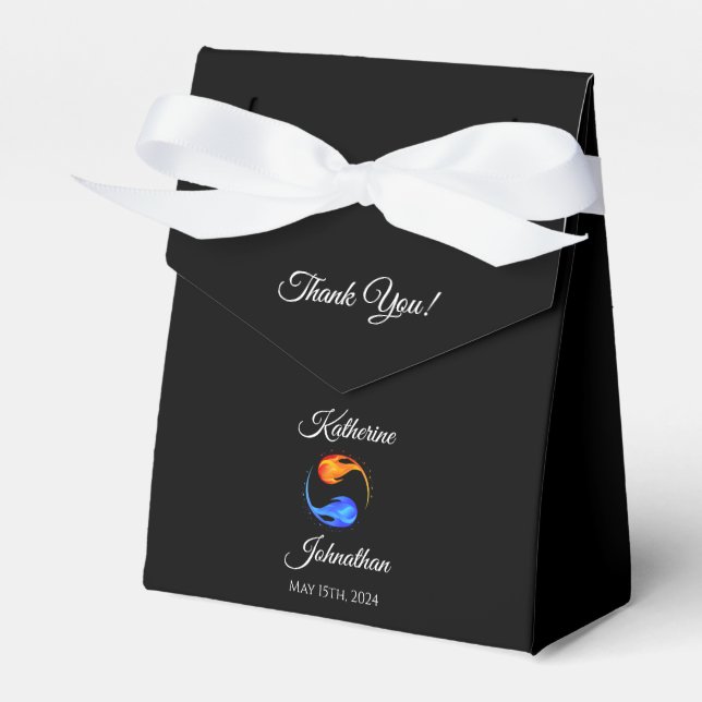 Caixinha De Lembrancinhas Twin Flame Wedding-Black-Favor Box (Frente)