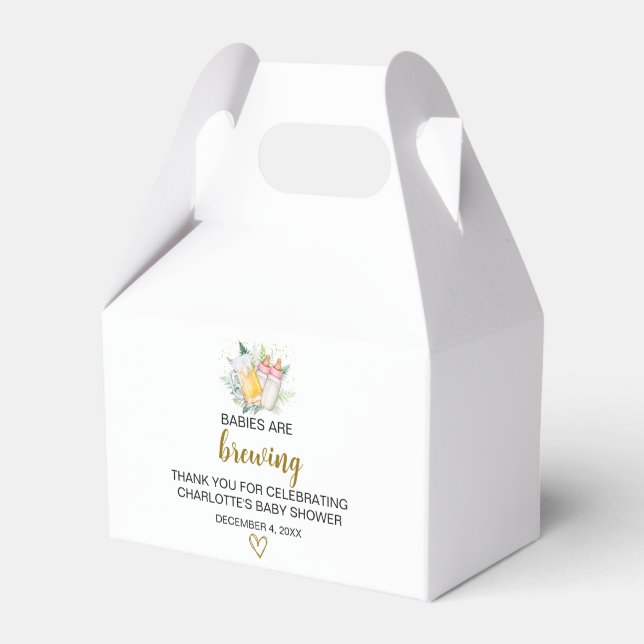 Caixinha De Lembrancinhas Twin Girls Chá de fraldas Gable Box (Frente)