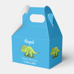 Caixinha De Lembrancinhas Um desenho animado de dinossauros triceratops verd