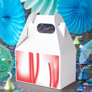 Caixinha De Lembrancinhas Um design gráfico com vermelho e laranja em negrit