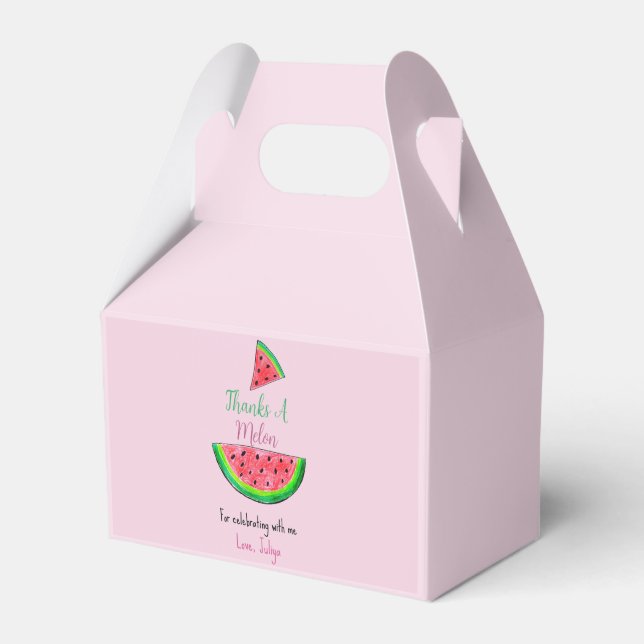 Caixinha De Lembrancinhas Um em um melão no primeiro aniversário Favor Box (Frente)