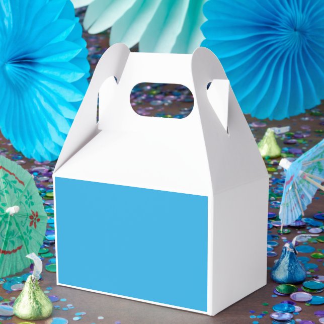 Caixinha De Lembrancinhas um fundo azul com um (Festa)