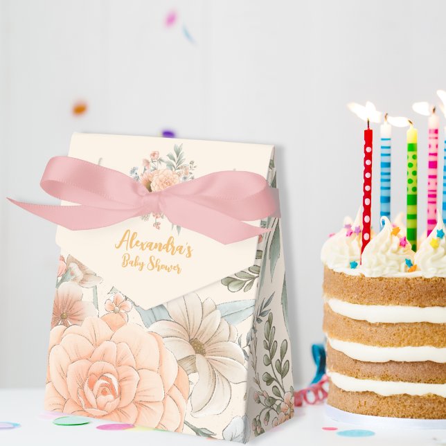 Caixinha De Lembrancinhas Um pequeno Chá de fraldas de flor selvagem (Criador carregado)