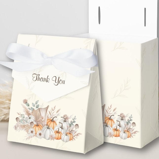Caixinha De Lembrancinhas Um Pequeno Chá de fraldas Pumpkin Boho (A Little Pumpkin Is On The Way Baby Shower Favor Box)