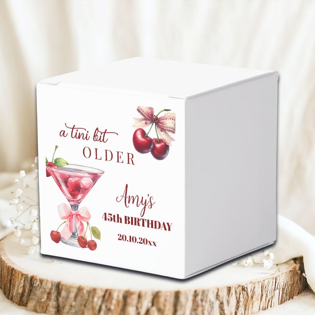 Caixinha De Lembrancinhas Um Pouco Mais Velha Chic Cereja Martini 45º Aniver (Criador carregado)