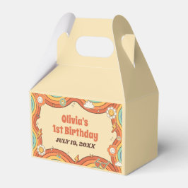 Caixinha De Lembrancinhas Uma Festa de primeiro aniversario do Arco-Íris Ret