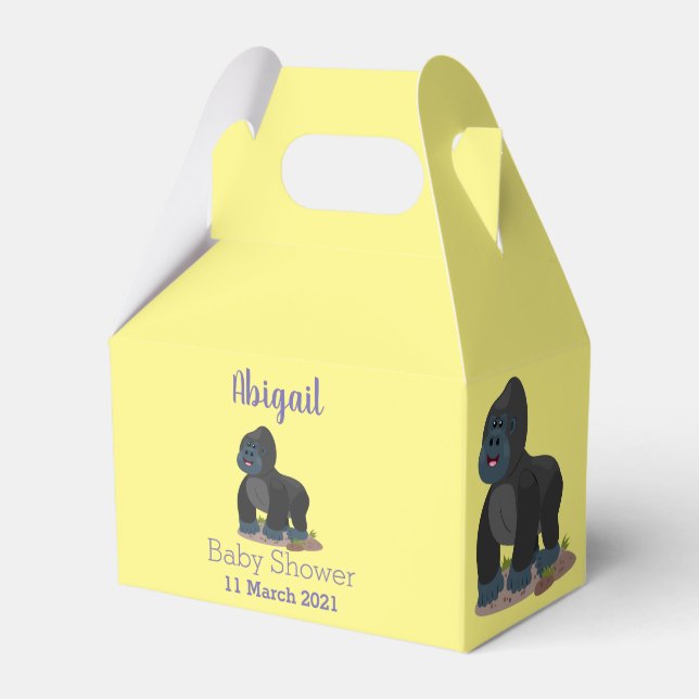 Caixinha De Lembrancinhas Uma ilustração de desenho animado de gorila, um gr (Frente)