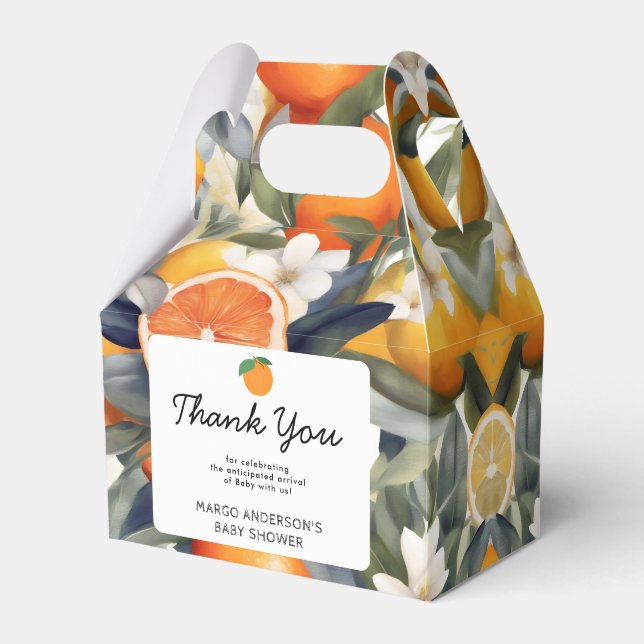 Caixinha De Lembrancinhas Uma Pequena Cutie está no caminho do Chá de fralda (Frente)