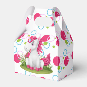 Caixinha De Lembrancinhas Unicorn Birthday Favor Box com mensagem de agradec