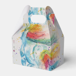 Caixinha De Lembrancinhas Unicorn Watercolor Rainbow Birthday Girls