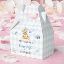 Urso de 1º Aniversário Beary Balão Azul