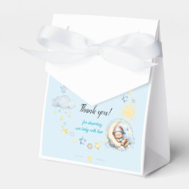 Caixinha De Lembrancinhas Urso de Teddy Azul no Chá do Bebê da Lua