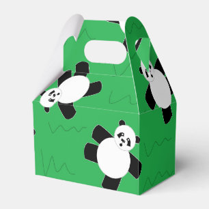 Caixinha De Lembrancinhas urso panda sobre grama verde