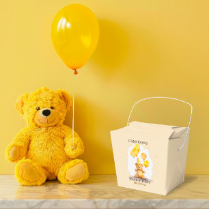 Caixinha De Lembrancinhas Urso Primeiro Aniversário Sexo Neutro Urso Amarelo