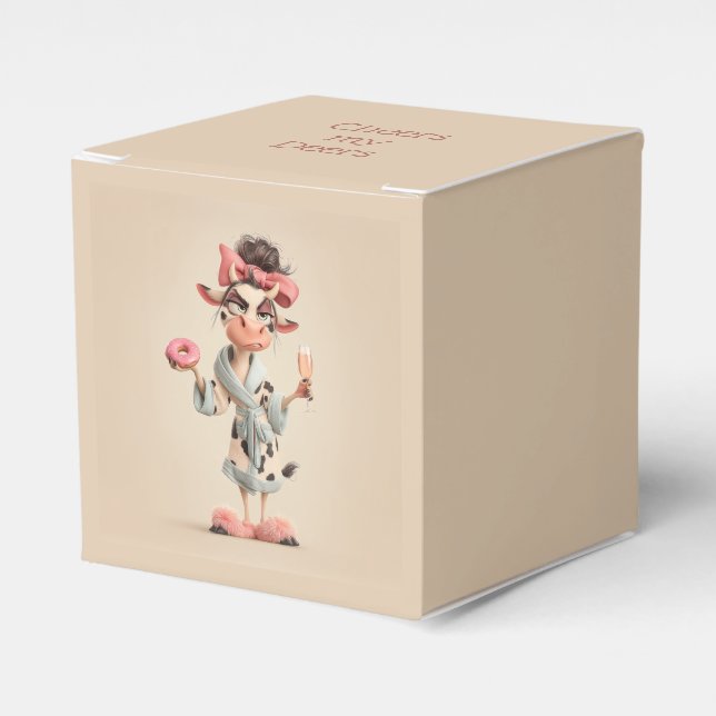 Caixinha De Lembrancinhas Vaca Sassy no modo Spa (Frente)