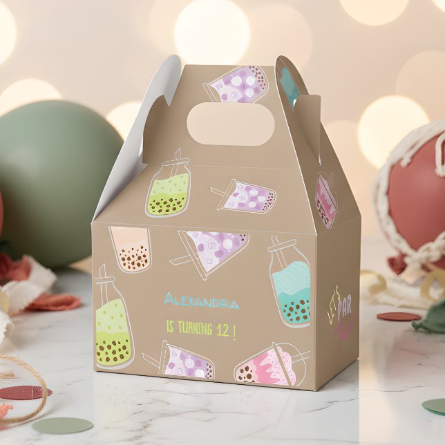 Caixinha De Lembrancinhas Vamos par tea bobba aniversário (Criador carregado)