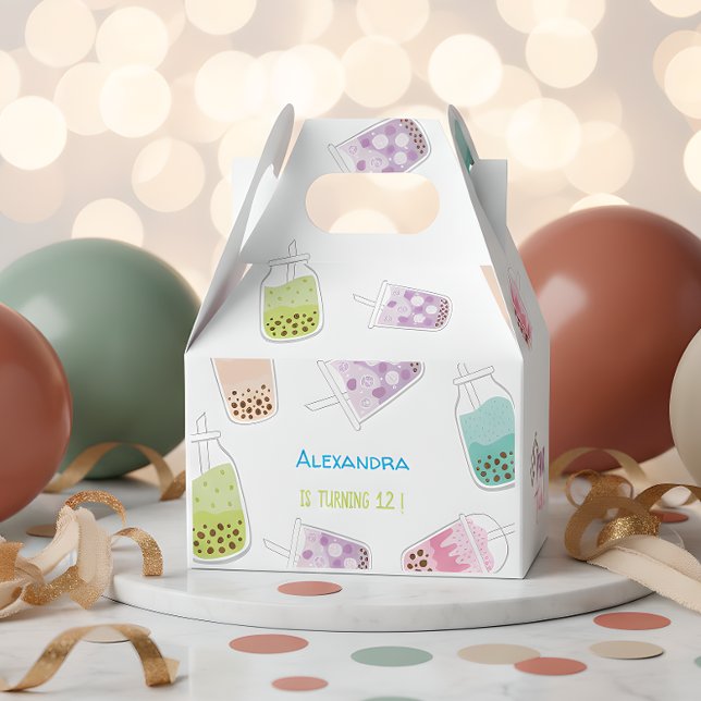 Caixinha De Lembrancinhas Vamos par tea bobba aniversário (Criador carregado)