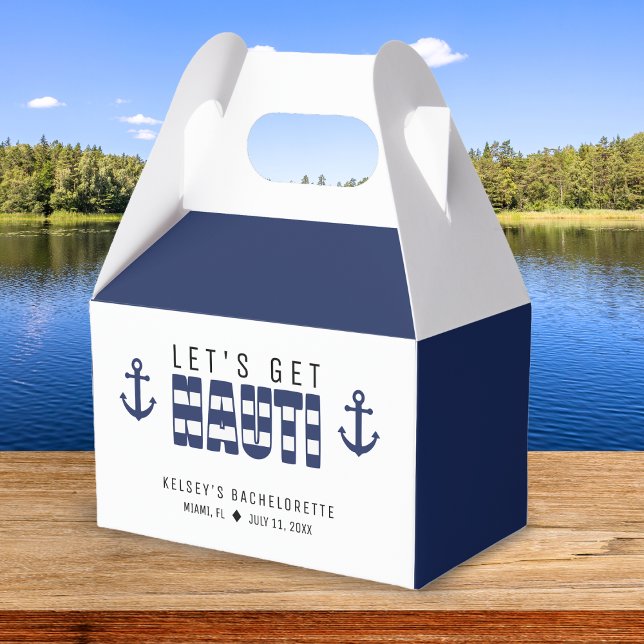 Caixinha De Lembrancinhas Vamos ter uma Noite de Solteira (Let's Get Nauti Bachelorette Party Favor Boxes
)