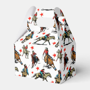 Caixinha De Lembrancinhas Vaqueiras ocidentais do rodeio em cavalos