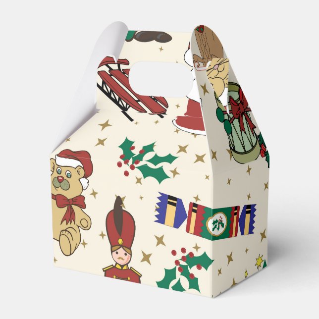 Caixinha De Lembrancinhas Veado de Natal, urso, gato e preguiçoso (Frente)