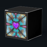 Caixinha De Lembrancinhas Vela do Pilar Coração de Gem Rosa e Púrpura<br><div class="desc">Coração em Gem Rosa e Roxo Personalize o design neste item ou recrie-o totalmente do zero substituindo a nossa imagem pelo seu! Faz um presente excelente para qualquer ocasião.</div>