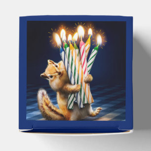 Caixinha De Lembrancinhas Velas de Aniversário de Esquilo