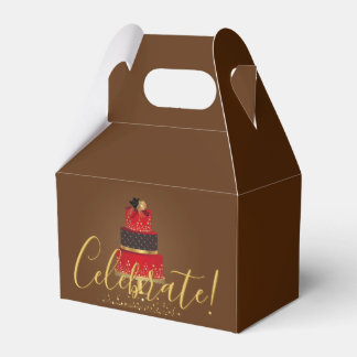 Caixinha De Lembrancinhas Veludo Vermelho Celebra Etiqueta | Marrom Chocolat