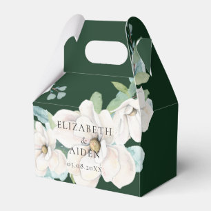Caixinha De Lembrancinhas Verde De Casamento De Aquarela Botânica Elegante