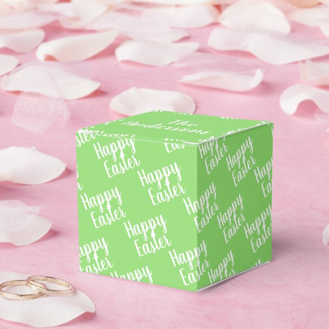 Caixinha De Lembrancinhas Verde de Felz pascoa personalizável (Casamento)