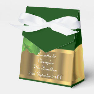 Caixinha De Lembrancinhas Verde de Irsh e casamento do ouro