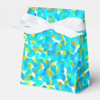 Caixinha De Lembrancinhas Verde Teal Azul Amarelo Padrão Abstrato