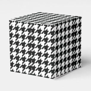 Caixinha De Lembrancinhas Verificação de houndstooth Clássico Branco Preto