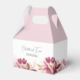 Caixinha De Lembrancinhas Vermelhão Terracota Bege Floral Elegante