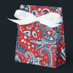 Caixinha De Lembrancinhas Vermelho Branco & Azul Floral Paisley Boêmio Boho<br><div class="desc">caixas de presente personalizadas</div>
