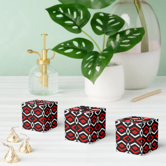 Caixinha De Lembrancinhas Vermelho Branco & Preto Pano de Lama Inspirado em