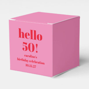 Caixinha De Lembrancinhas Vermelho cor-de-rosa-rosa-escuro moderno 50º Anive
