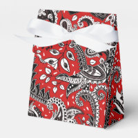 Vermelho Preto e Branco Floral Paisley Boêmio Boho