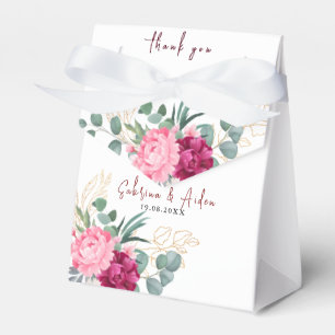 Caixinha De Lembrancinhas Vermelho Românico Burgundy Casamento Floral Rosa