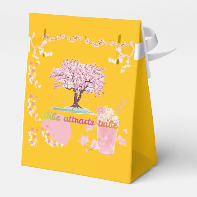 Caixinha De Lembrancinhas Vibe Attracts Tribe orange (Verso)