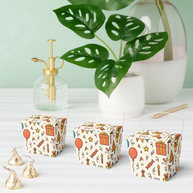 Caixinha De Lembrancinhas Vibrant Birthday Party Seamless Pattern (Múltiplo)