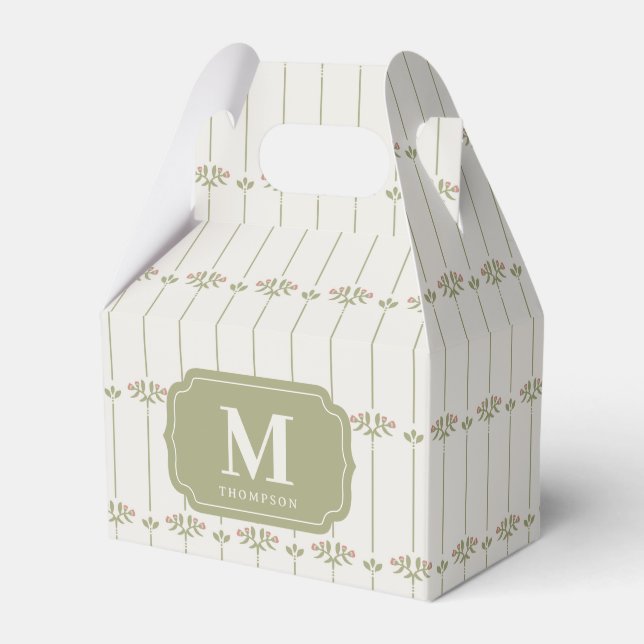 Caixinha De Lembrancinhas Victorian Botanical Traditional Stripes (Frente)