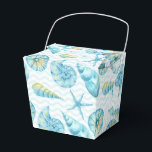 Caixinha De Lembrancinhas Vida Marinha Náuca Azul e Amarelo<br><div class="desc">Caixa de favor temática de criaturas oceânicas em aquarela.</div>